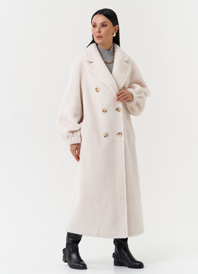 фото Двубортное пальто из шерсти модель № 28540