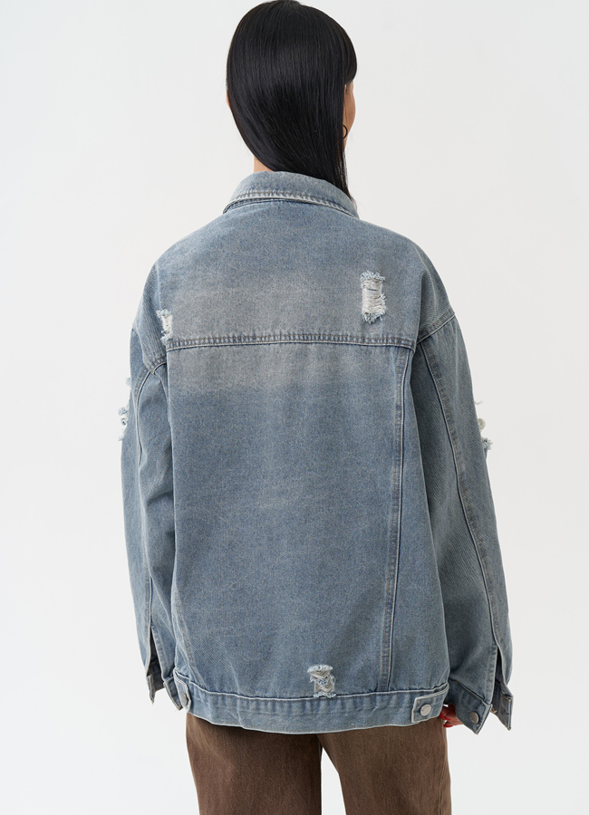 фото Женская джинсовая куртка голубого цвета модель № 30405