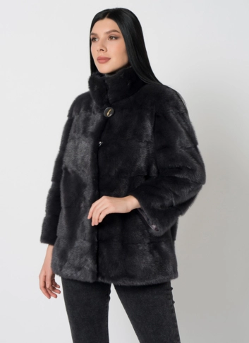 Куртка из норки в сером цвете фото