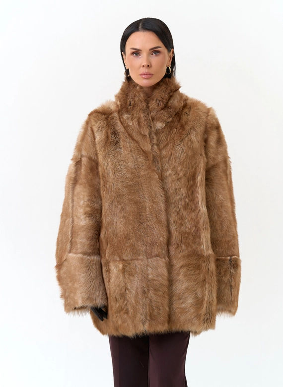 Женская двухсторонняя дубленка фото