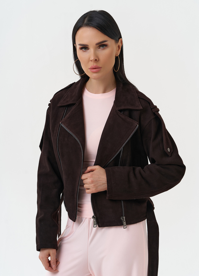 Женская куртка из натуральной замши модель № 30318 универмаг малина