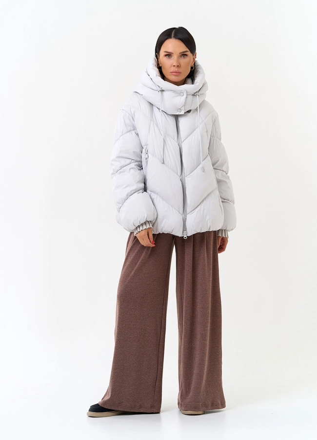 Женский пуховик с капюшоном модель № 34014 в кредит фото