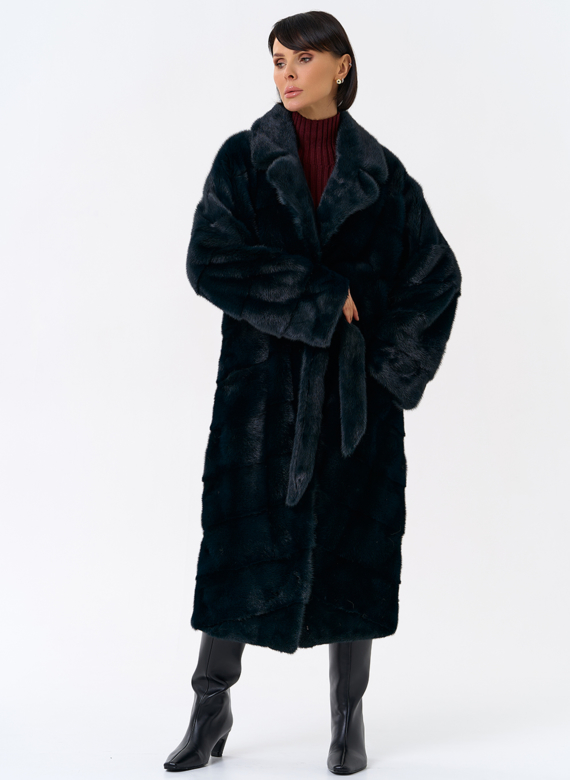 Зеленая шуба из норки