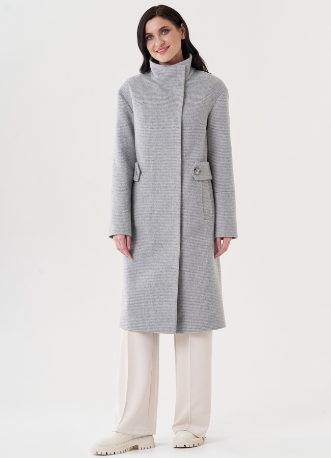 Женское пальто с воротником стойка модель № 24384 в кредит