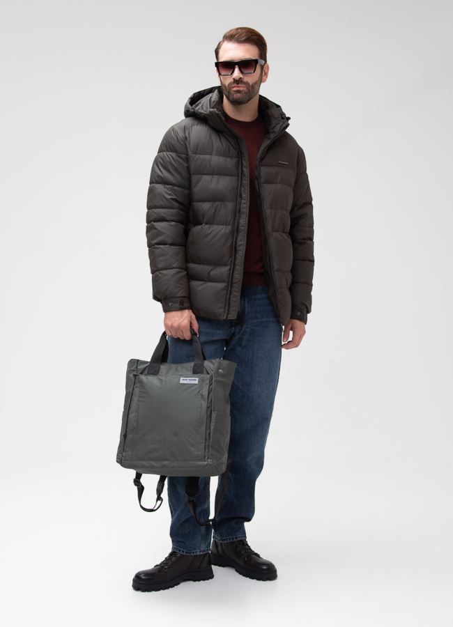 Мужской пуховик с капюшоном  модель № 28873 в кредит