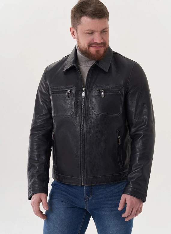Мужская кожаная куртка "рубашка" фото