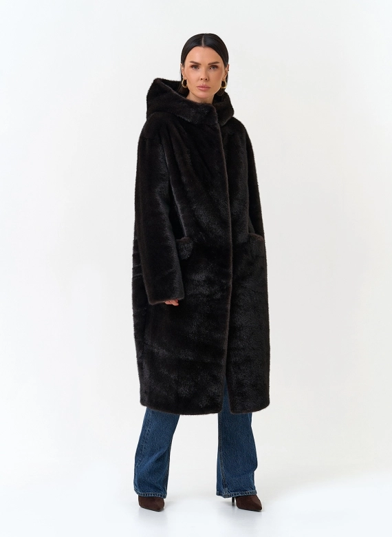 Женская шуба из эко меха фото