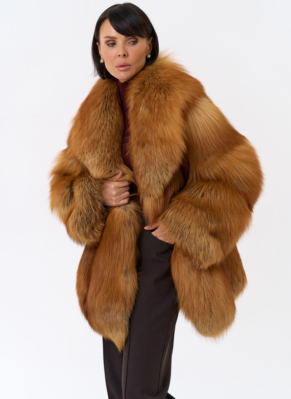 Шуба из рыжей лисы