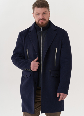 Мужское пальто синего цвета