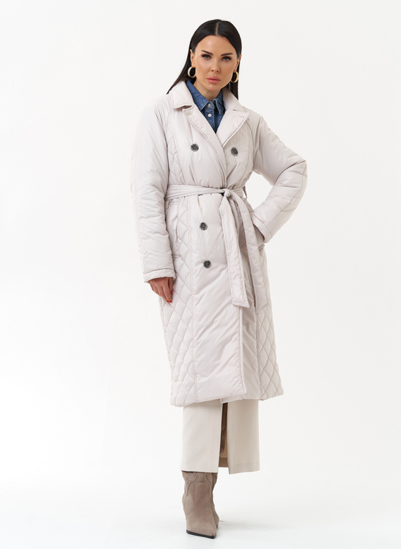 Женское утепленное пальто со съемным капюшоном