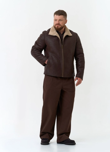 Мужская дубленка из эко замши фото