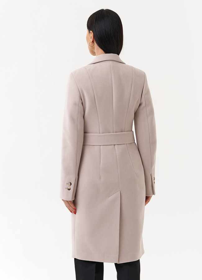 Женское двубортное пальто с поясом модель № 29893 в рассрочку
