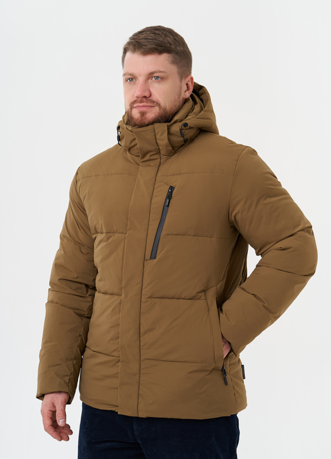 Мужской пуховик с капюшоном модель № 28397 в кредит