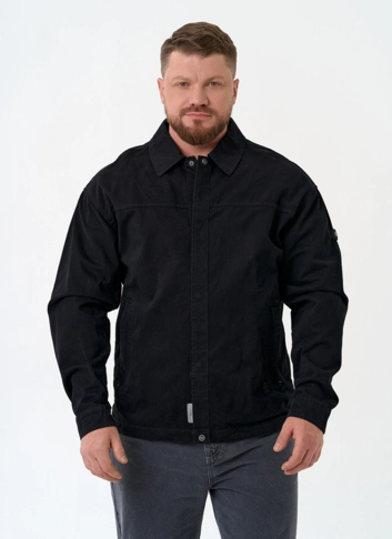 Мужская джинсовая куртка черного цвета фото