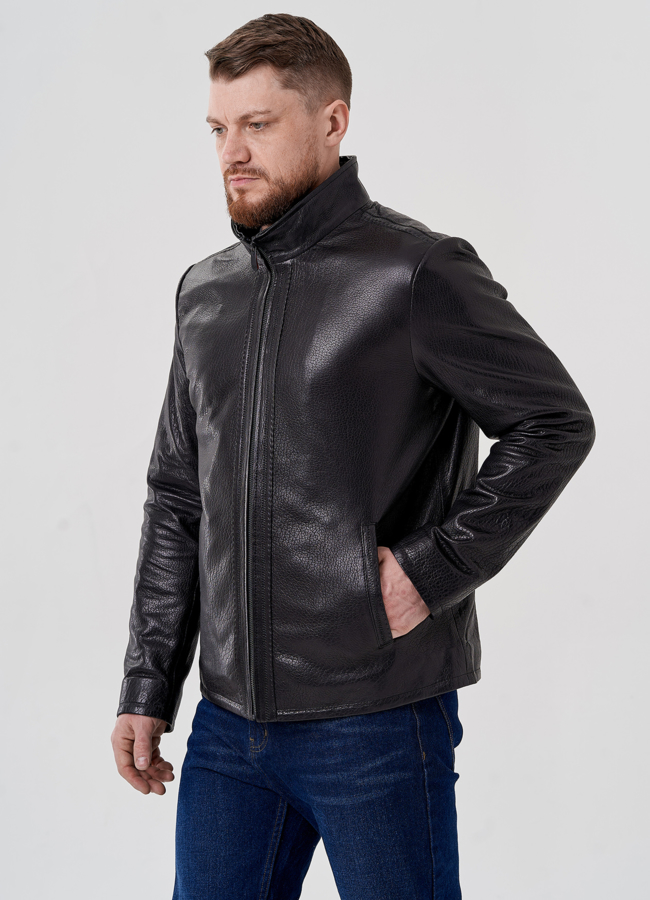 Мужская куртка из натуральной кожи  модель № 24395 в рассрочку