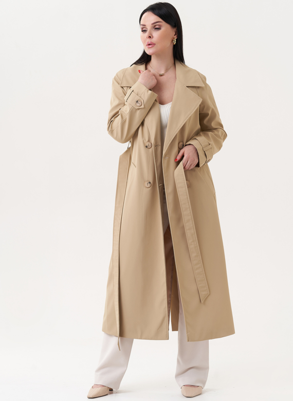 Плащ бежевого цвета с английским воротником