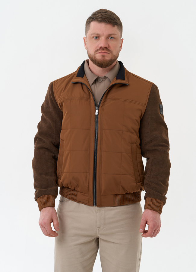 Мужская куртка бомбер коричневого цвета модель № 30271 универмаг малина
