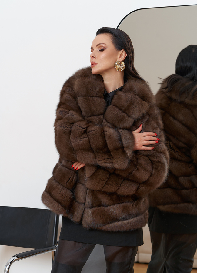 Шуба из баргузинского соболя модель № 29879 универмаг малина