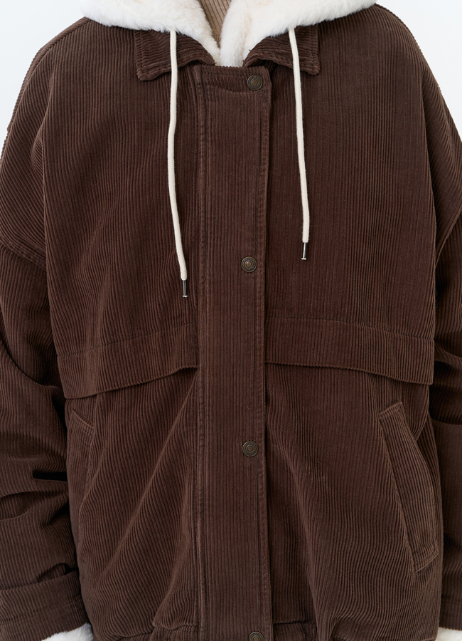 Женская утепленная куртка с отделкой из эко меха модель № 31910 универмаг малина