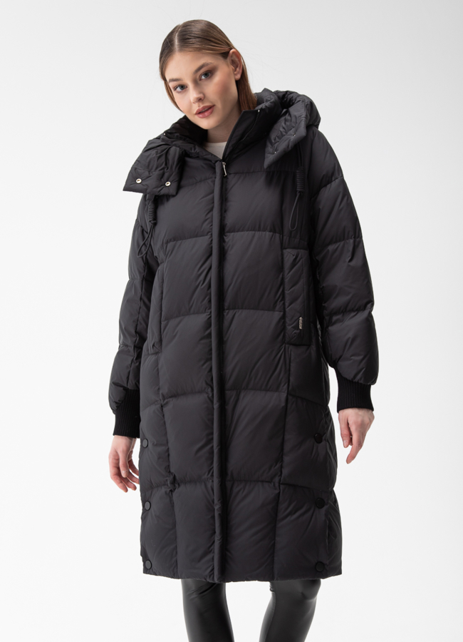 Женский пуховик с капюшоном  модель № 28013 в рассрочку