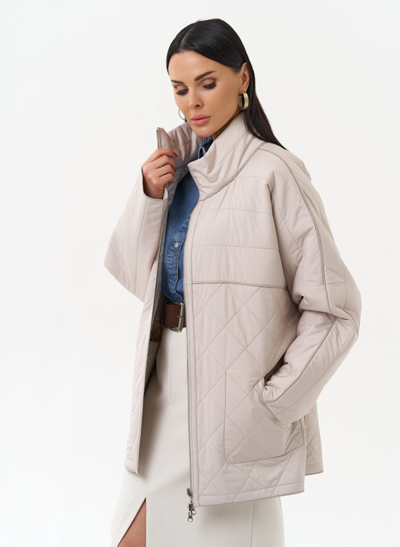 Женская двухсторонняя куртка с воротником стойкой