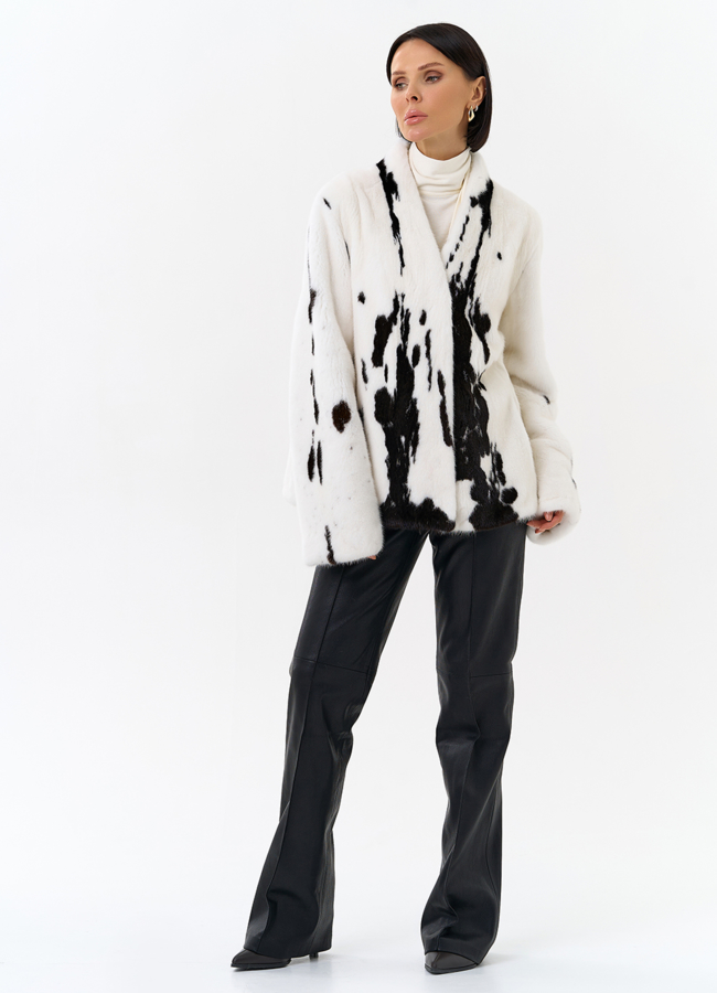 Жакет из меха норки в расцветке 